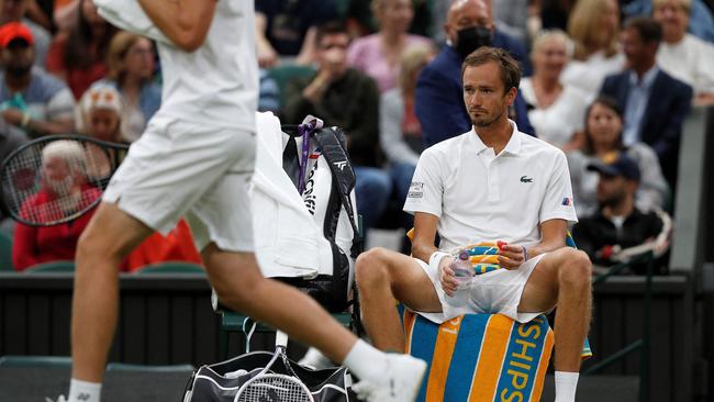 Sidelined: Russia's Daniil Medvedev won’t be allowed compete at Wimbledon this year. Picture: AFP