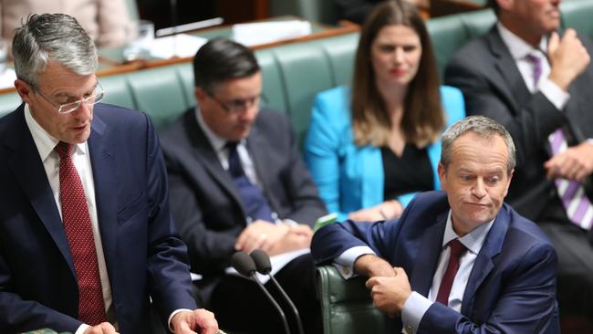 Opposition legal affairs spokesman Mark Dreyfus with the Leader of the Opposition Bill Shorten. Picture: Gary Ramage