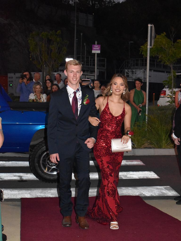 Tristan Porter and Sakura Palmer at the Proserpine State High School formal at Shute Harbour Marine Terminal on November 15, 2023. Photo: Zoe Devenport
