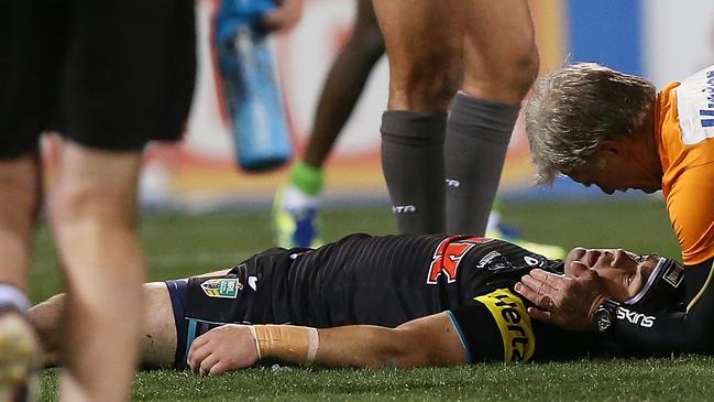 Soward copped a bad hit in his final season at Penrith.