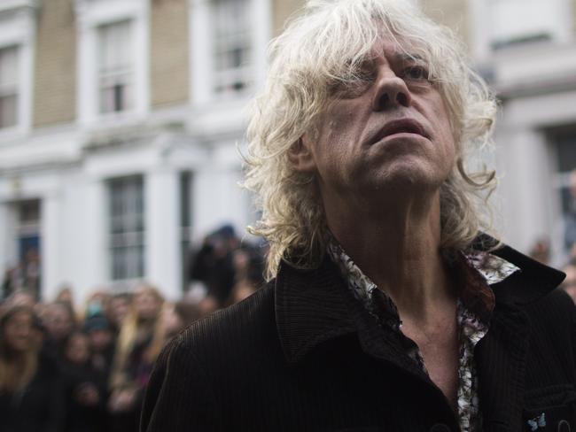 Inspiration ... Irish musician Bob Geldof arrives at a west London studio. Picture: AFP PHOTO/ANDREW COWIE