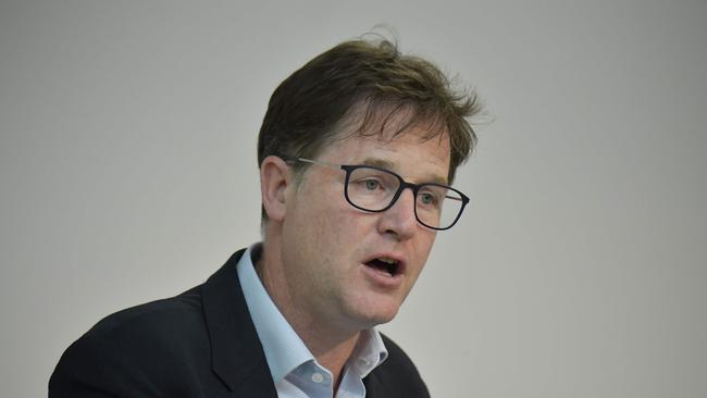 Facebook's vice president Nick Clegg. Picture: AFP.