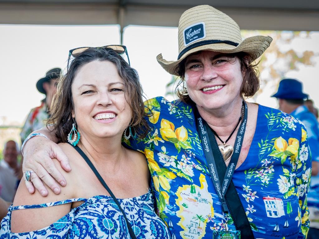 Anna Small and Julianne Pierce at Electric Gardens at Serafino Winery in McLaren Vale.