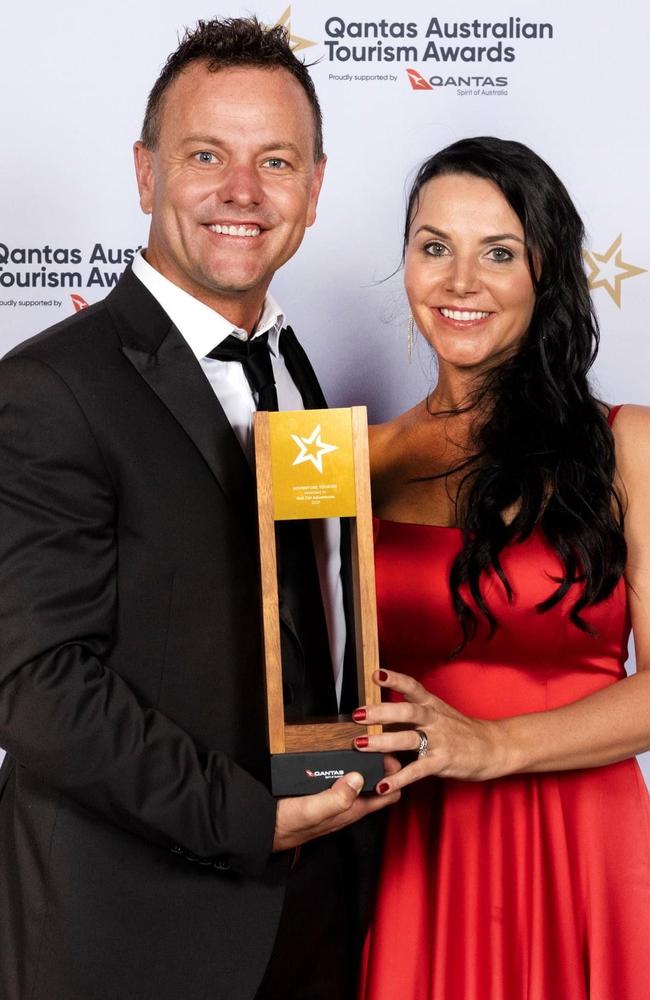 Asher and Julie Telford won gold for Red Cat Adventures at the Qantas Australian Tourism Awards.