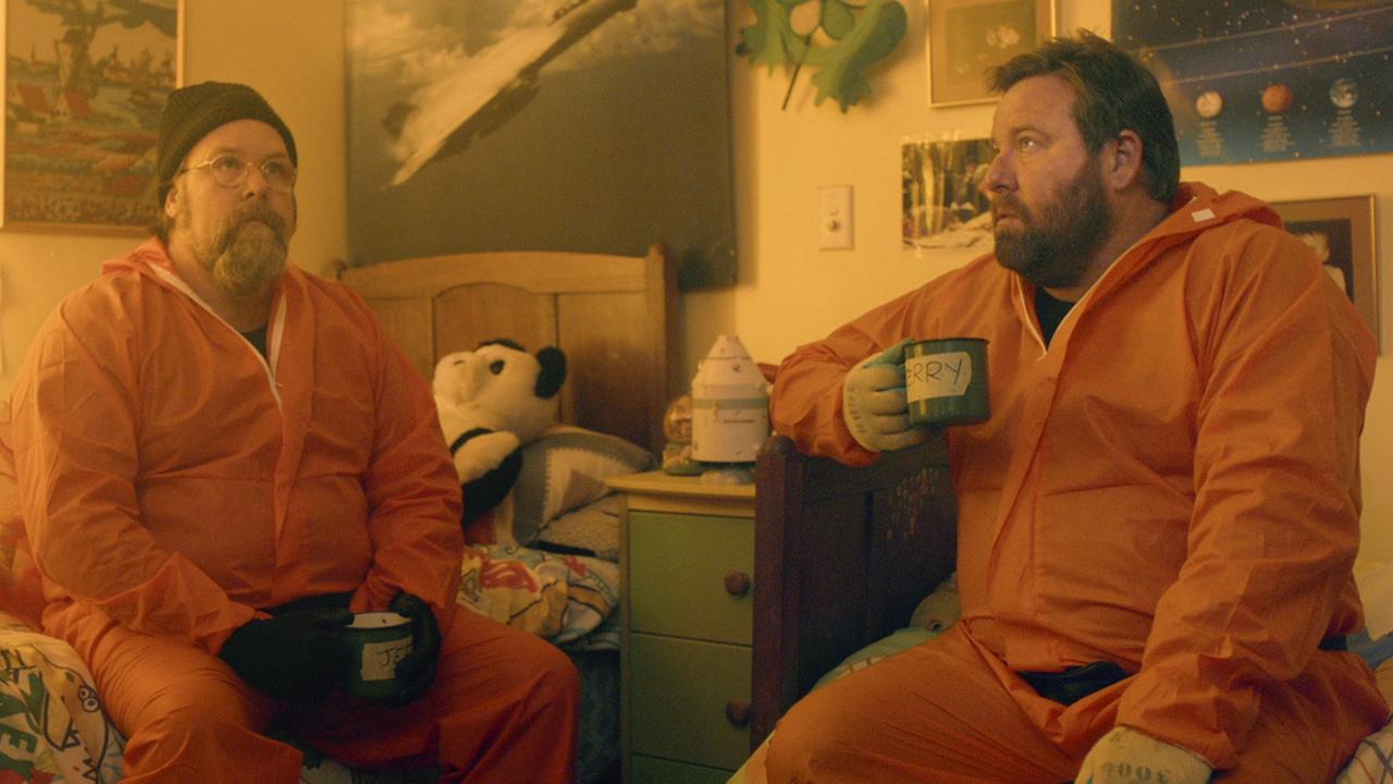 L-R: Clayton Jacobson (as Jeff) and Shane Jacobson (as Terry) in a scene from film Brothers' Nest