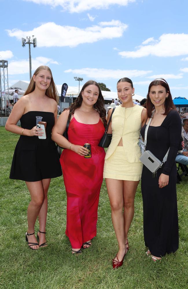 MELBOURNE, AUSTRALIA – DECEMBER 8 2024 Laura, Ella, Stephanie and Chelsea attend the Werribee Cup in Werribee on December 8th, 2024. Picture: Brendan Beckett