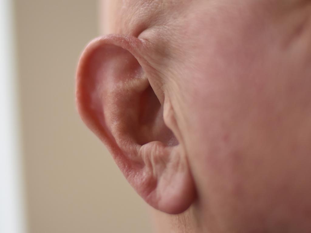 An ear is seen in Washington,DC on May 16, 2018.  A simple looped soundbite with just two syllables has ignited an internet meltdown, dividing social media users into staunchly opposed camps: do you hear "Yanny" or "Laurel?"  The collective sensory experiment causing a Twitter tizzy mushroomed from a short audio clip originally published by a high school student on Reddit, The New York Times said on May 16, 2018.  / AFP PHOTO / Eric BARADAT