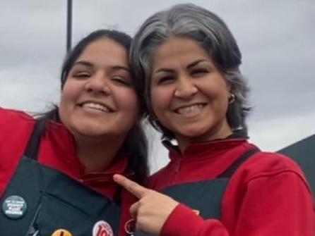Atena Kashani and her mother Fatemeh Kashani (right) are pictured working at Bunnings in an Instagram post on Atena's account. Picture: Instagram