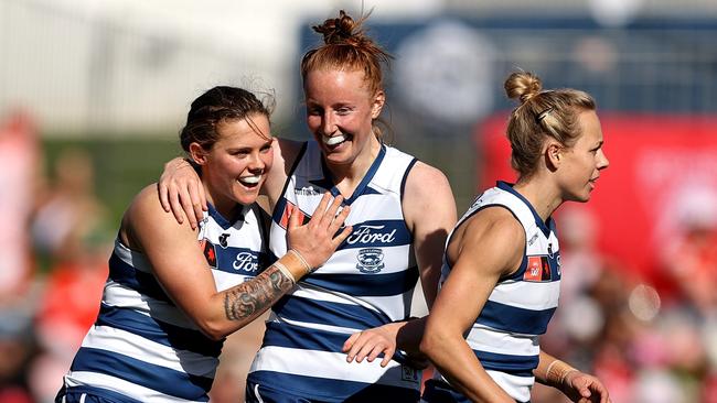 Chloe Scheer had four goals by halftime against the Swans. Picture: Brendon Thorne/Getty Images