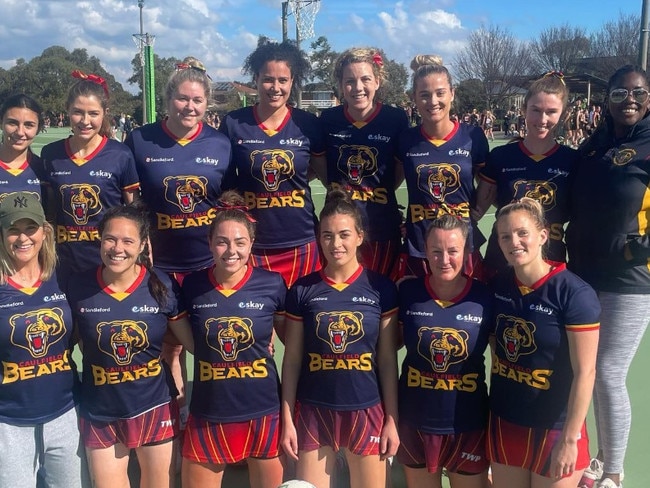 Naomi Henry (pictured centre) is suing Netball Australia and the Southern Football Netball League over an alleged injury she sustained in against a league rival. Picture: Instagram