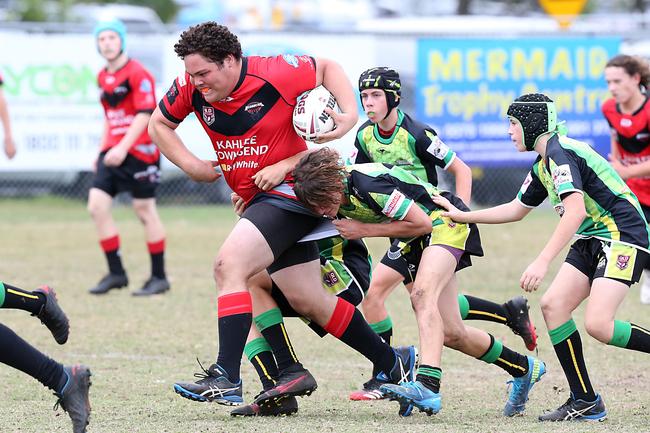 A Rugby League Gold Coast junior gala day at Burleigh Bears Junior Rugby League Club. Under 14s. Mudgeeraba vs Helensvale. Number 11. 5 September 2021 Miami Picture by Richard Gosling