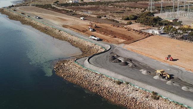 Siteworks in progress at Snapper Point, Outer Harbor, for the relocation of electricity generators leased by Nexif Energy from the State Government. Picture supplied