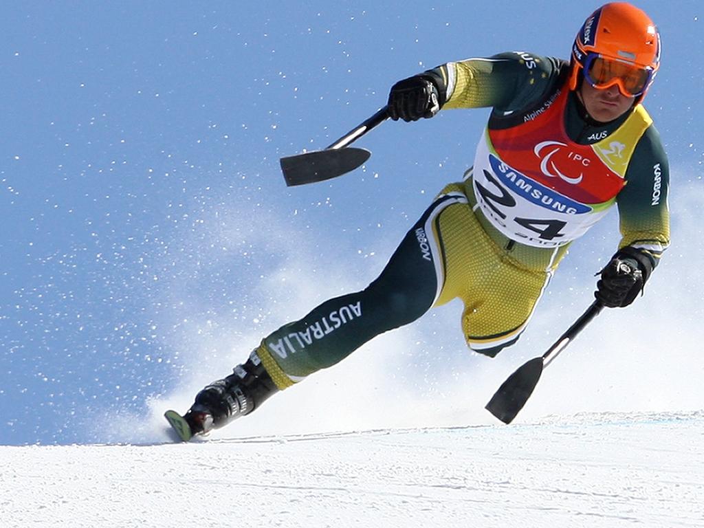 Paralympic skier Michael Milton in action on the slopes.