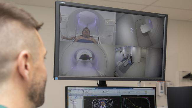 The special technology combines radiation therapy with an MRI (magnetic resonance imaging) scanner that allows clinicians to see the cancerous tumour at real-time, giving them more accuracy during treatment. Picture: Supplied