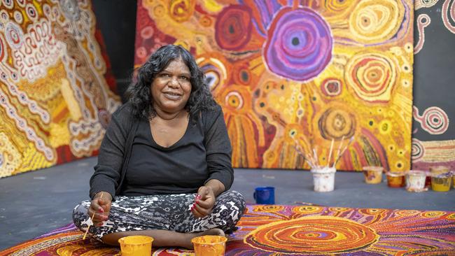 Artist Tjungkara Ken pictured in South Australia's APY Lands.