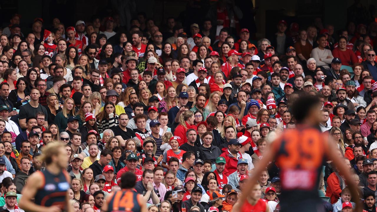 SYDNEY, AUSTRALIA - APRIL 29: The crowd watches on during the round seven AFL match between Sydney Swans and Greater Western Sydney Giants at Sydney Cricket Ground, on April 29, 2023, in Sydney, Australia. (Photo by Mark Kolbe/AFL Photos/via Getty Images )