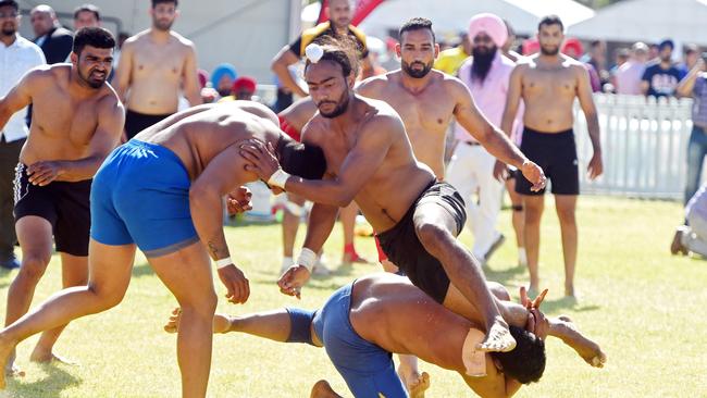 The contact sport of kabaddi has been described as a cross between rugby and wrestling. Picture: Tom Huntley