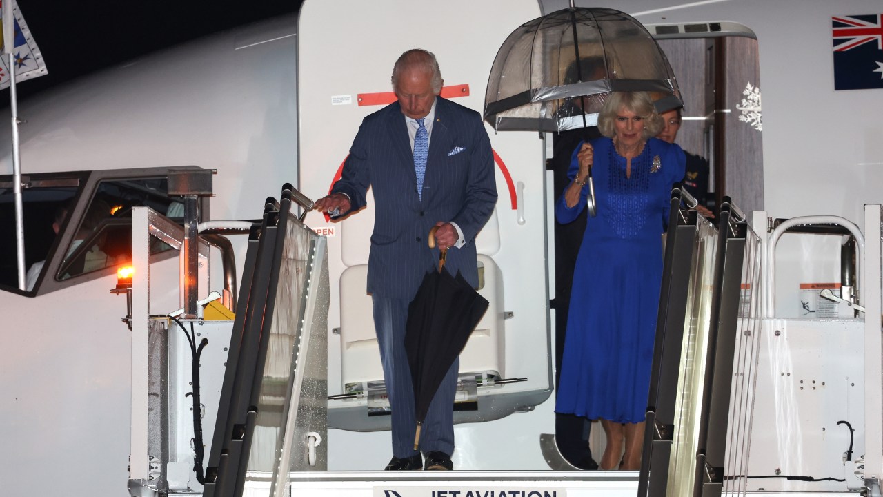 King Charles and Queen Camilla have landed in Australia. Picture: Getty.