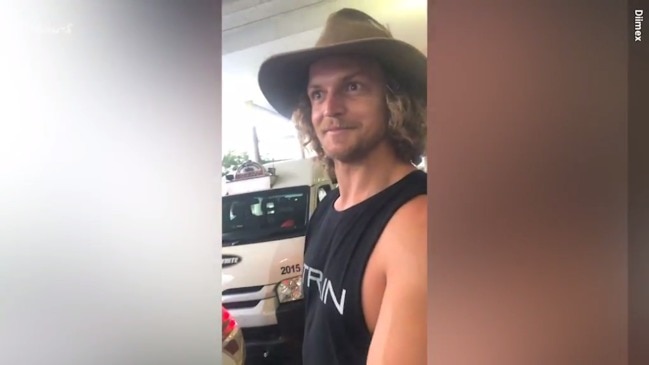 Honey Badger Nick Cummins arrives back in Australia