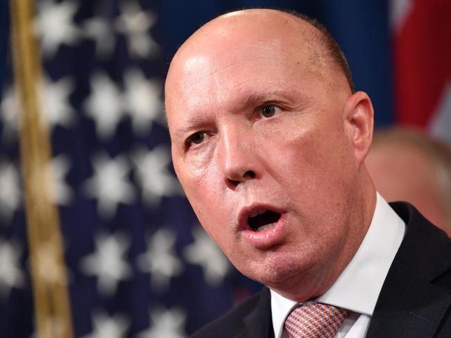 Home Affairs Minister Peter Dutton had travelled to the United States recently. Picture: AFP