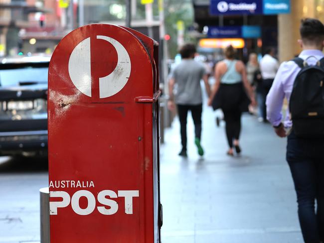 SYDNEY, AUSTRALIA - NewsWire Photos APRIL, 19, 2021: An Australian Post box in Sydney. Picture: NCA NewsWire / Dylan Coker