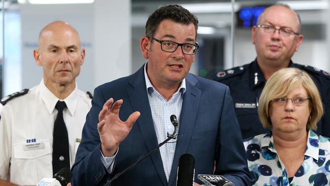 Victorian Premier Daniel Andrews at the State Control Centre. Picture : Ian Currie