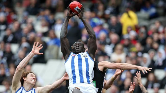 Majak Daw encountered racism early in his career and had countless issues with his body, which kept him out for long periods. Picture: Michael Klein