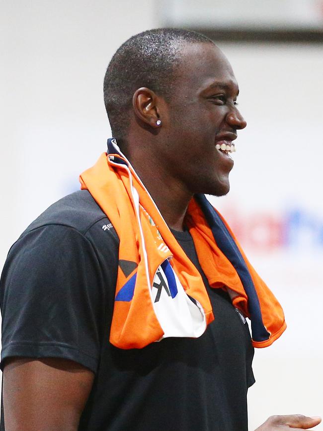 Kouat Noi of the Cairns Taipans trains at the Cairns Basketball Stadium ahead of the team's National Basketball League (NBL) match against the New Zealand Breakers at the Cairns Convention Centre. PICTURE: BRENDAN RADKE