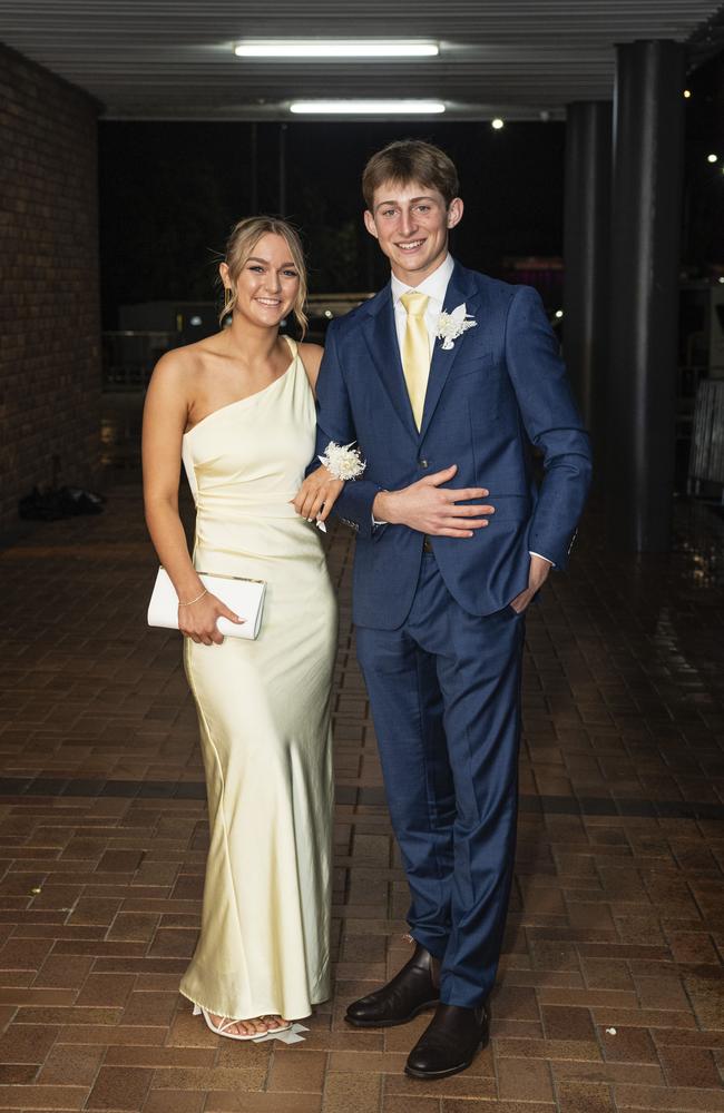 Bek Duffin partners Dom Black to the Toowoomba Grammar School formal at Rumours International, Wednesday, November 13, 2024. Picture: Kevin Farmer