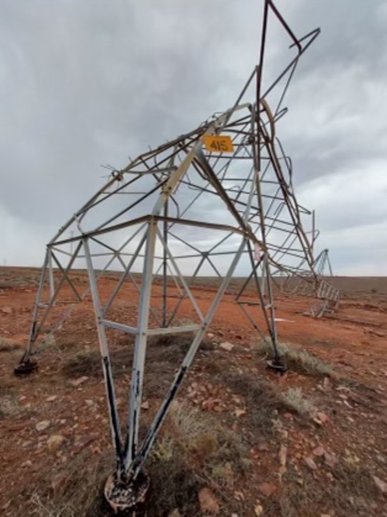 Power lines down near Pimba. Picture: Supplied