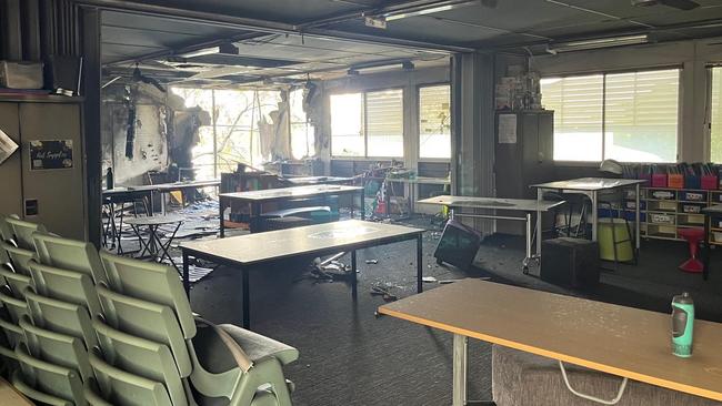 Inside Labrador State School after a fire broke out