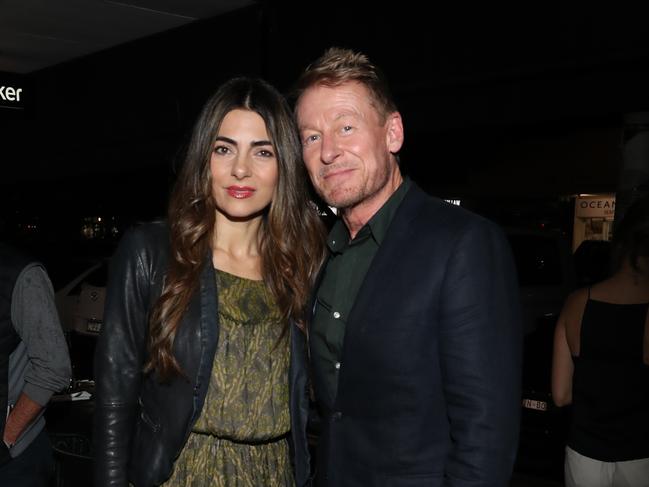 Silvia Colloca and Richard Roxburgh pictured in September this year at Bookacino in Avalon for the launch of a new book by Sam Bloom called <i>Heartache and Birdsong</i>. Picture: Richard Dobson