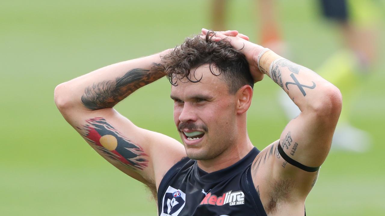 Zac Williams playing for Carlton in the VFL game between Carlton and Melbourne in Parkville. Wednesday, February 28. 2024. Picture: David Crosling