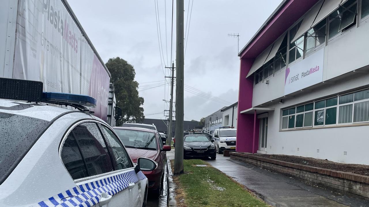 A police car outside the business. Picture: NewsLocal