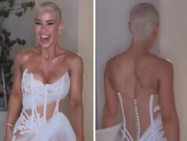 Ellie Gonsalves lashes critics of 'naked' wedding dress. Picture: Instagram/EllieGonsalves