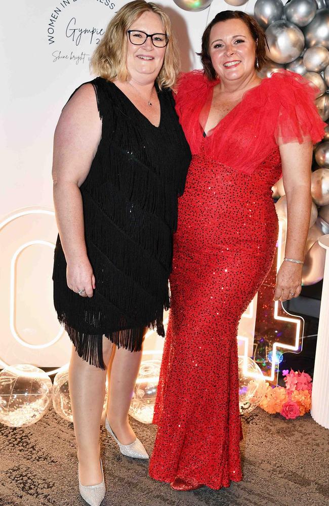 Belinda Brittain and Suzy Phillips at Gympie Women Business Awards. Picture: Patrick Woods.