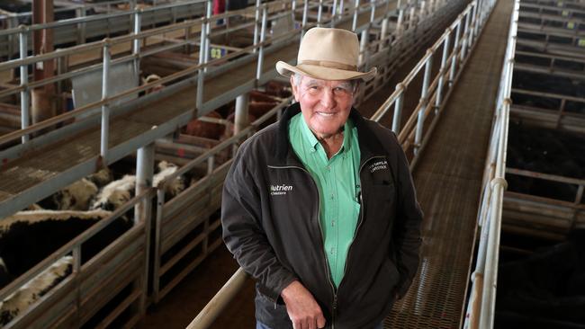 Eddie Hams, from Korumburra, director of South Gippsland Livestock, has being with the company for over 50 year, bought a few today.