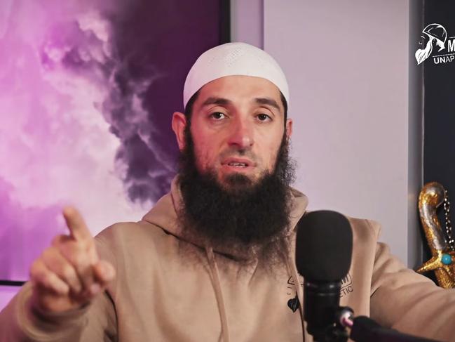 Sydney-based Islamic cleric Wissam Haddad, also known as Abu Ousayd, in a screen grab taken from Ousayd's social media. Picture: YouTube / MUSLIM UNAPOLOGETIC