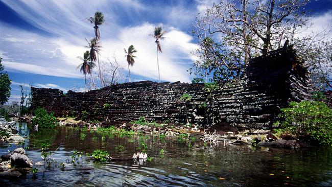 The Nan Madol ruins on Pohnpei island, Micronesia.