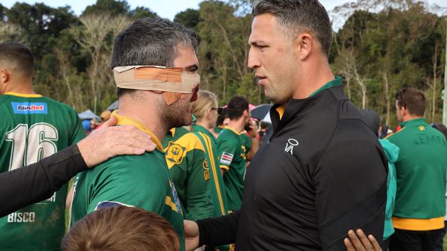 Another memorable shot captured by Frank Redward – this one showing former NRL great Sam Burgess (right) who coached the Orara Valley Axemen to a Group 2 grand final.