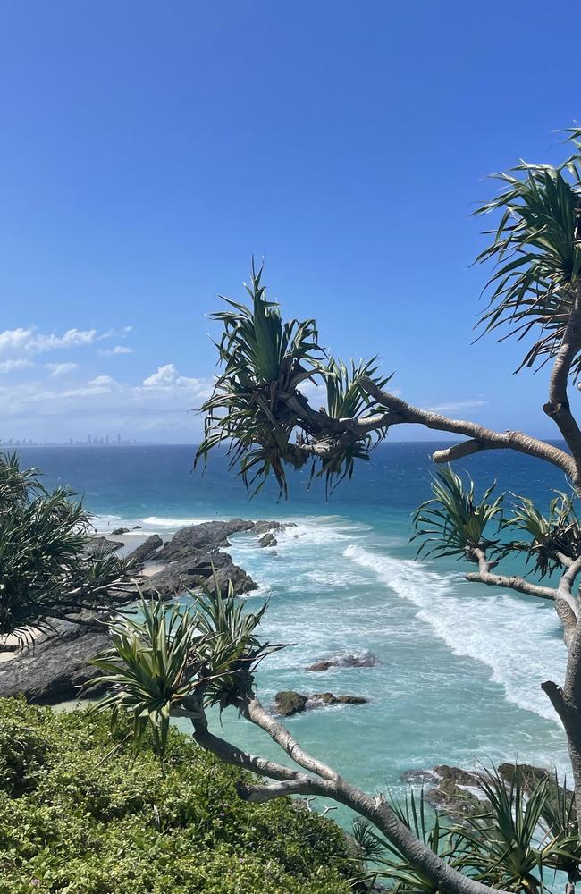 Incredible views from Coolangatta over the water and looking back to the Gold Coast. Picture: Rae Wilson