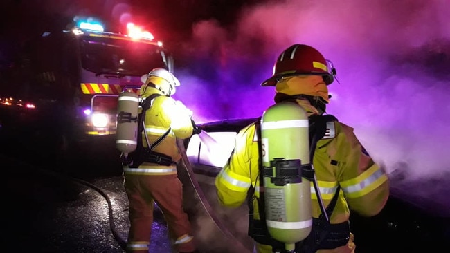 Woodenbong Fire Brigade were called out to a burnt car on the highway. PIC: CONTRIBUTED