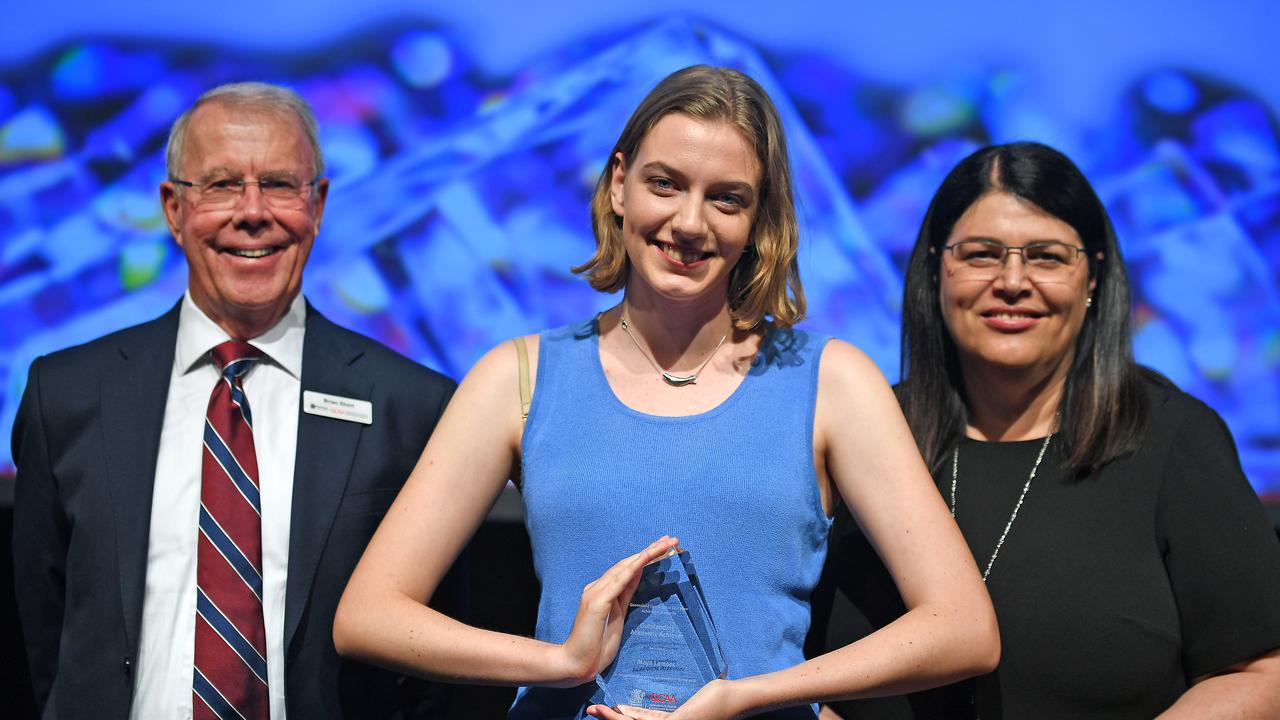 Maya Lamont was awarded the Outstanding Academic Achiever Award at the Student QCE Awards presentation. Picture: AAP/John Gass