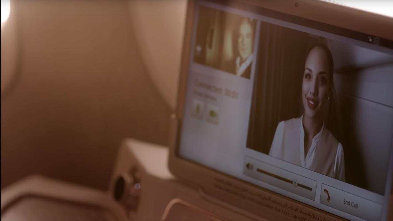 Forget the attendant call button — here, you can video call the flight attendants.