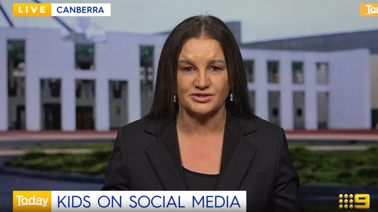 Jacqui Lambie wants action on social media. Picture: Channel 9/Today