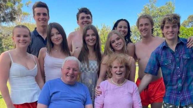 Amanda Blair’s family with their beloved matriarch, Tez. Picture: Supplied