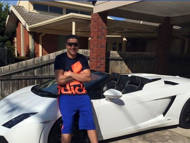 Hamad shows off a sports car while on bail. Picture: Supplied