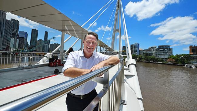 Lord Mayor Adrian Schrinner on the new Kangaroo Point Bridge.