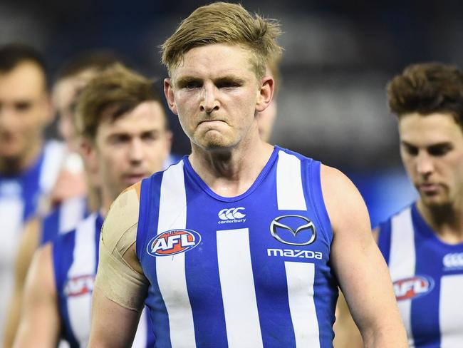 Jack Ziebell booted a career high five goals, but was left fuming after the Roos’ loss. Picture: Getty Images