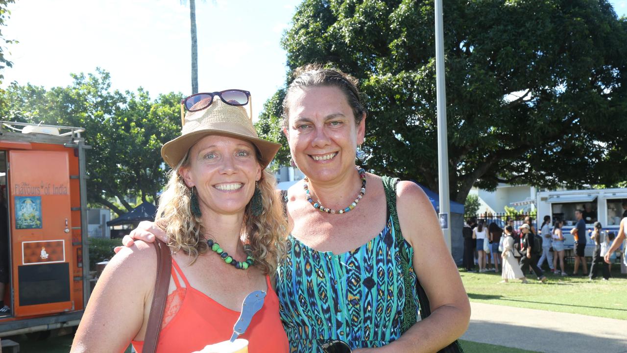 Melanie Wakenshaw and Samantha Mitchell enjoy the day at Cairns Ecofiesta, 2024. Photo: Catherine Duffy